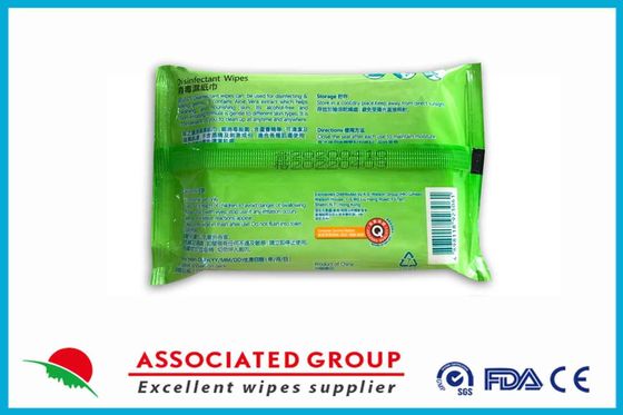 Χωριστά τυλιγμένο Aloe Βέρα Extract Disinfectant Wet Wipes